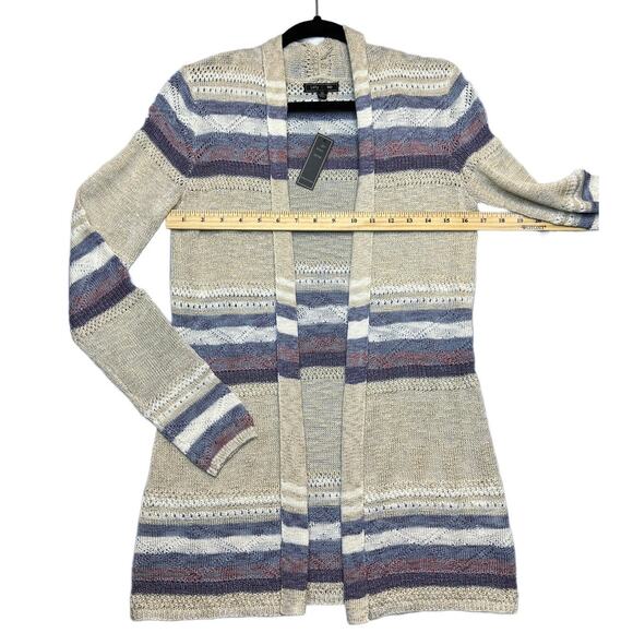 NWT Lety & Me Striped Corinne Crochet Knit Cardigan - Picture 6 of 9